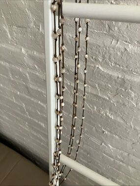 Vintage ERICKSON  BEAMON Suede Multi-Strand Necklace with Cream Beads